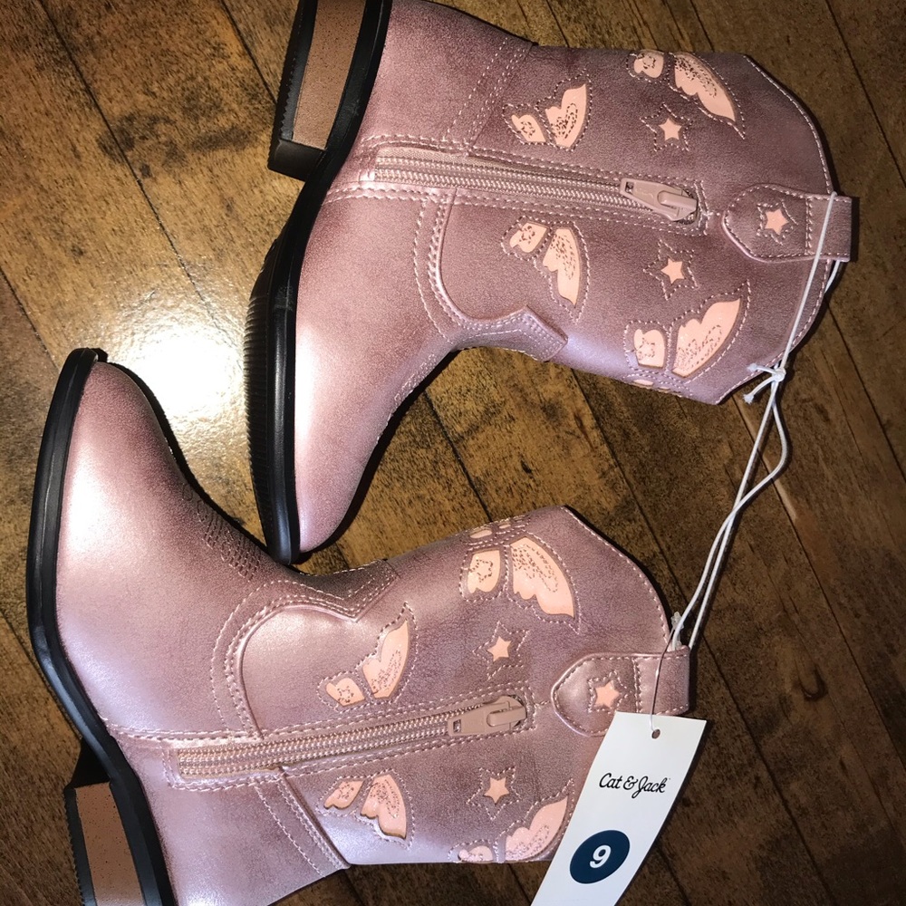 Cat & Jack Girls Pink Riley Boots - Picture 4 of 7